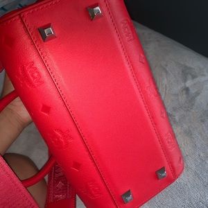 MCM BOSTON HANDBAG RED
